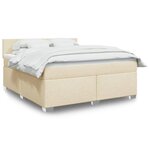 vidaXL Sommier à lattes de lit avec matelas Crème 180x200 cm Tissu
