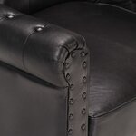 vidaXL Fauteuil Noir Cuir de chèvre véritable