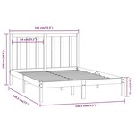 vidaXL Cadre de lit sans matelas gris 135x190 cm bois de pin massif