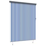 vidaXL Store Roulant Extérieur Rayé Bleu et blanc 220 x 250 cm tissu