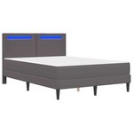 vidaXL Cadre de lit avec bandes LED Gris 120 x 200 cm Simili cuir