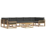 vidaXL Ensemble de canapés d'extérieur 6 pc Blanc et anthracite