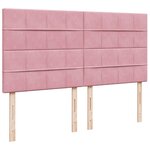 vidaXL Sommier à lattes de lit avec matelas Rose 180x200 cm Velours