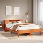 vidaXL Lit bibliothèque sans matelas cire marron 140x190 cm pin massif