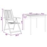 vidaXL Ensemble de salle à manger pour jardin 3 Pièces Marron