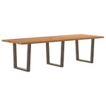 vidaXL Table à manger avec bord naturel 280x100x74cm bois massif chêne