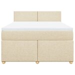 vidaXL Sommier à lattes de lit avec matelas Crème 140x200 cm Tissu