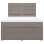 vidaXL Sommier à lattes de lit avec matelas Taupe 140x190 cm Tissu