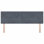 Headboard LED vidaXL Bouton Rembourré Gris Foncé 80 cm Velours