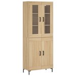 vidaXL Buffet haut Chêne sonoma 69 5x34x180 cm Bois d'ingénierie