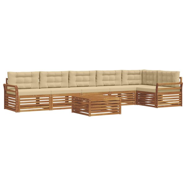 vidaXL Ensemble de canapés d'extérieur 7 pc Naturel et Beige
