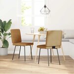 vidaXL Chaises à manger lot de 2 Marron Velours