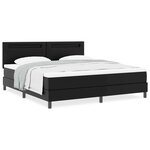 vidaXL Cadre de Lit avec Matelas Noir 180 x 200 cm Faux cuir