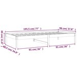 vidaXL Lit de jour Gris 90x190 cm Simple Bois de pin massif