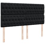 vidaXL Sommier à lattes de lit avec matelas Noir 200x200 cm Tissu