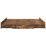 vidaXL Cadre de lit avec rangement avec tiroir Chêne fumé 200 x 200 cm