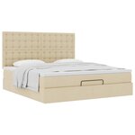 VidaXL Cadre de lit ottoman avec matelas crème 160x200 cm tissu