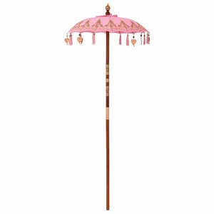 vidaXL Parasol balinais Autre Rose x 260 cm Coton et bois massif