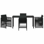 vidaXL Ensemble de salle à manger pour jardin 5 Pièces Noir Poly rotin