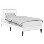 vidaXL Cadre de lit avec bandes LED Blanc 90 x 190 cm Simili cuir