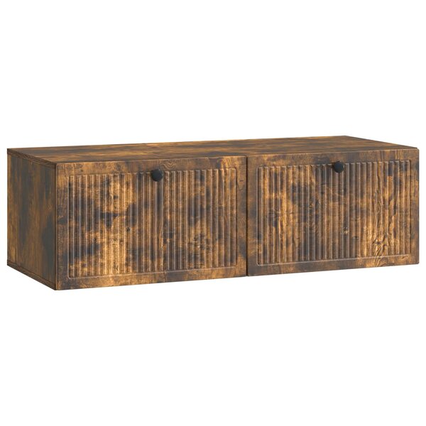 vidaXL Meuble TV mural Chêne fumé 98 x 41 x 30 cm Bois d'ingénierie
