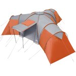 vidaXL Tente familiale à dôme 12 personnes gris et orange imperméable