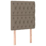 vidaXL Sommier à lattes de lit et matelas et LED Taupe 80x200cm Tissu