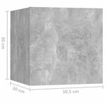 vidaXL Table de chevet Gris béton 30 5x30x30 cm Bois d'ingénierie