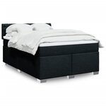 vidaXL Sommier à lattes de lit avec matelas Noir 140x190 cm Tissu