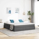 vidaXL Lit avec rangement et matelas Gris foncé 160 x 200 cm Polyester