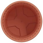 vidaXL Pot à fleurs rond 24 Pièces Rouge brique Ø 12 5 x 10 cm Plastique