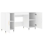 Bureau table poste de travail meuble d'ordinateur informatique étude 140 x 50 x 75 cm bois d'ingénierie blanc 02_0023510