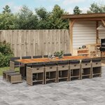 vidaXL Ensemble à manger de jardin 17 Pièces et coussins résine tressée