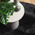 vidaXL Tapis shaggy à poils longs NAVARRA noir 160x160 cm polyester