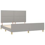 vidaXL Cadre de lit avec tête de lit Gris clair 160x200 cm Tissu