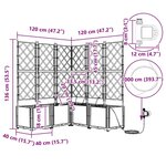 vidaXL Jardinières de jardin 1 pc Marron 120 x 120 x 142 cm Plastique