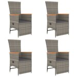 vidaXL Ensemble à manger de jardin 5 Pièces coussins gris résine tressée