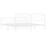 vidaXL Cadre de lit métal sans matelas et pied de lit blanc 193x203 cm