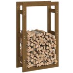 vidaXL Support de bois de chauffage Marron miel 60x25x100 cm Bois pin