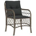 vidaXL Chaises de jardin avec coussins lot de 2 gris résine tressée