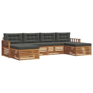 vidaXL Ensemble de canapés d'extérieur 6 pc Naturel et Anthracite