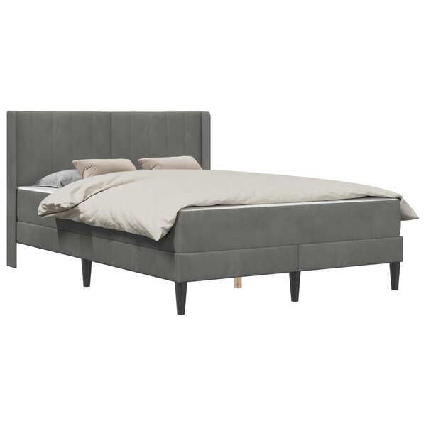 vidaXL Cadre de lit avec matelas Gris foncé 120 x 190 cm Velours