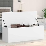 vidaXL Boîte de rangement blanc 102x35x35 cm bois d'ingénierie