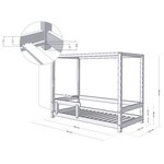 Lit cabane enfant BUNKY 120 x 190 gris clair
