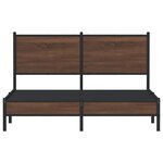 vidaXL Cadre de lit en métal sans matelas chêne marron 140x190 cm