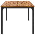 vidaXL Tables de jardin Naturel et noir 200 x 90 x 75 cm