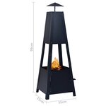 vidaXL Foyer Noir 35x35x99 cm Acier