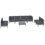 Salon de jardin meuble d'extérieur ensemble de mobilier 9 pièces avec coussins bois de pin massif 02_0017922
