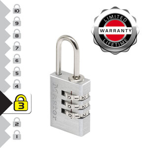 7620EURDCC Cadenas à Combinaison Programmable en Aluminium  gris  2 x 5 5 x 0 9 cm