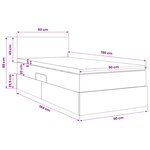 vidaXL Lit avec rangement et matelas Gris foncé 90 x 190 cm